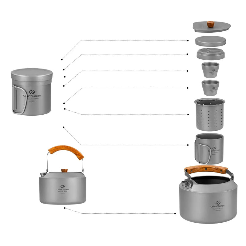 Load image into Gallery viewer, Cook'n'Escape Polar Night Coffee-Tea Set Pro Titanium Coffee-Tea Set