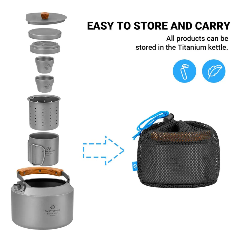Load image into Gallery viewer, Cook'n'Escape Polar Night Coffee-Tea Set Pro Titanium Coffee-Tea Set