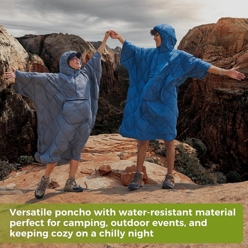 Load image into Gallery viewer, ATEPA MURANO 350 Honcho Poncho Water-resisitant Blanket Cloak Cape with Hat Black