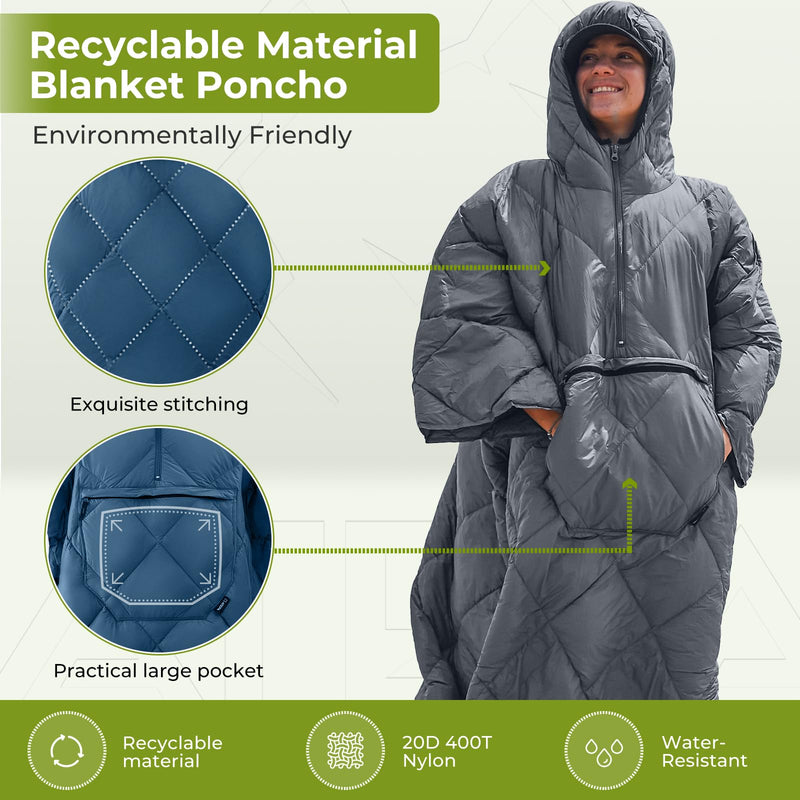 Load image into Gallery viewer, ATEPA MURANO 350 Honcho Poncho Water-resisitant Blanket Cloak Cape with Hat