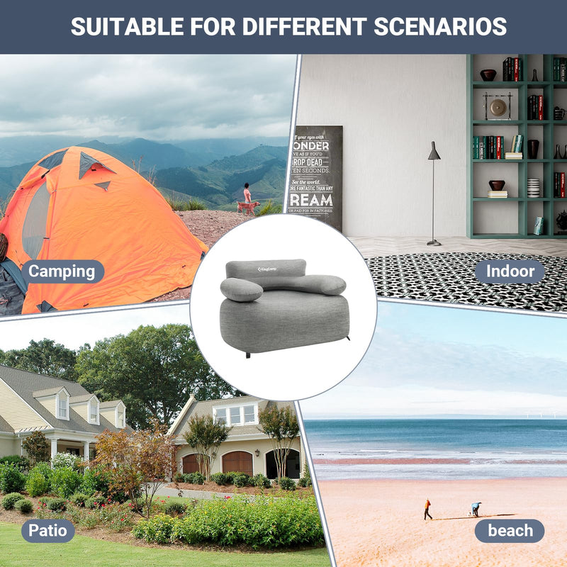 Load image into Gallery viewer, KingCamp SMASHING 70 Single Inflatable Sofa Set