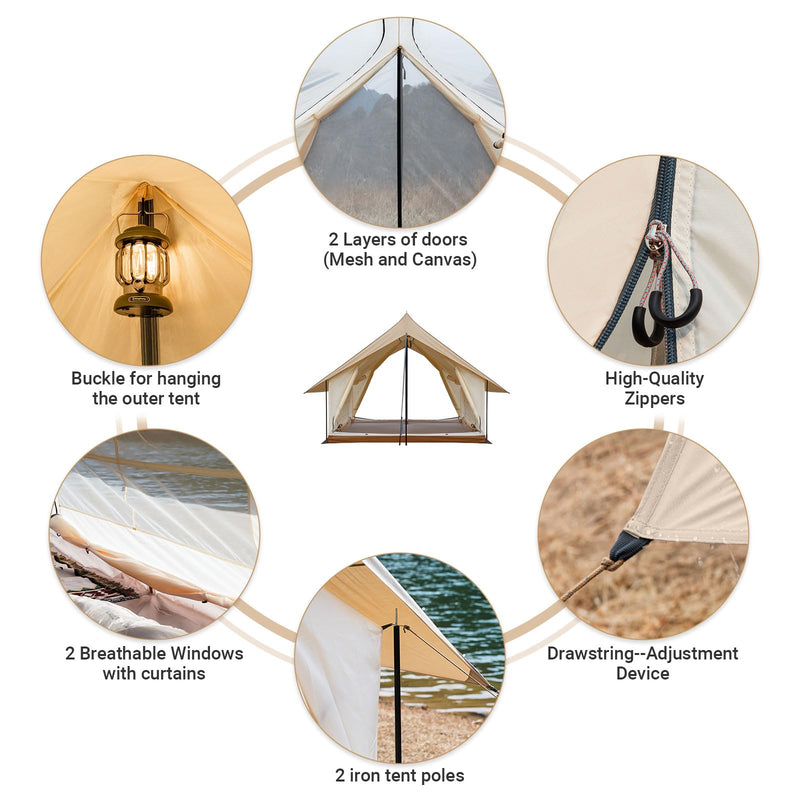 Load image into Gallery viewer, KingCamp Mountain In C2 Canvas Cabin Tent