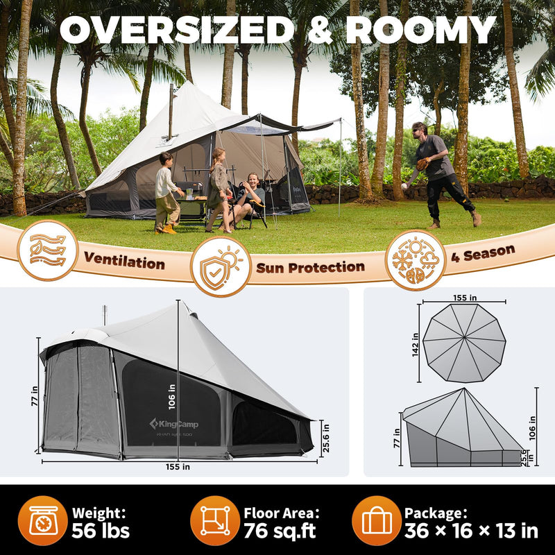 Load image into Gallery viewer, KingCamp KHAN LIGHT Canvas Bell Tent_04
