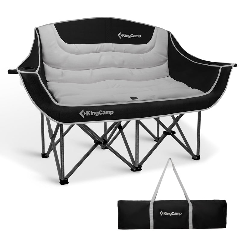 Load image into Gallery viewer, KingCamp Oversize Double Camping Loveseat – Heavy-Duty Outdoor Chair with Cup Holders, Supports 660 lbs