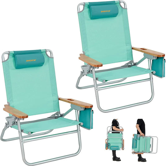WEJOY Beach Chair L Set of 2 Cyan