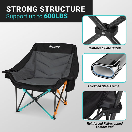 KingCamp CANNA C10 PLUS Oversized Padded Camping Chair Strong Structure