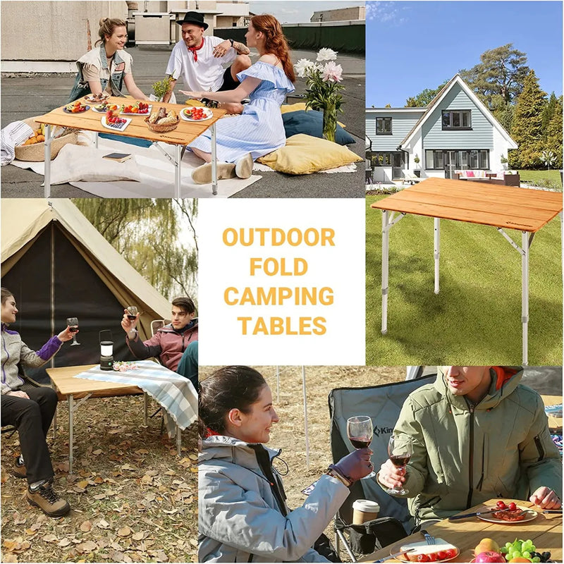 Load image into Gallery viewer, KingCamp 4-Folding Bamboo Table
