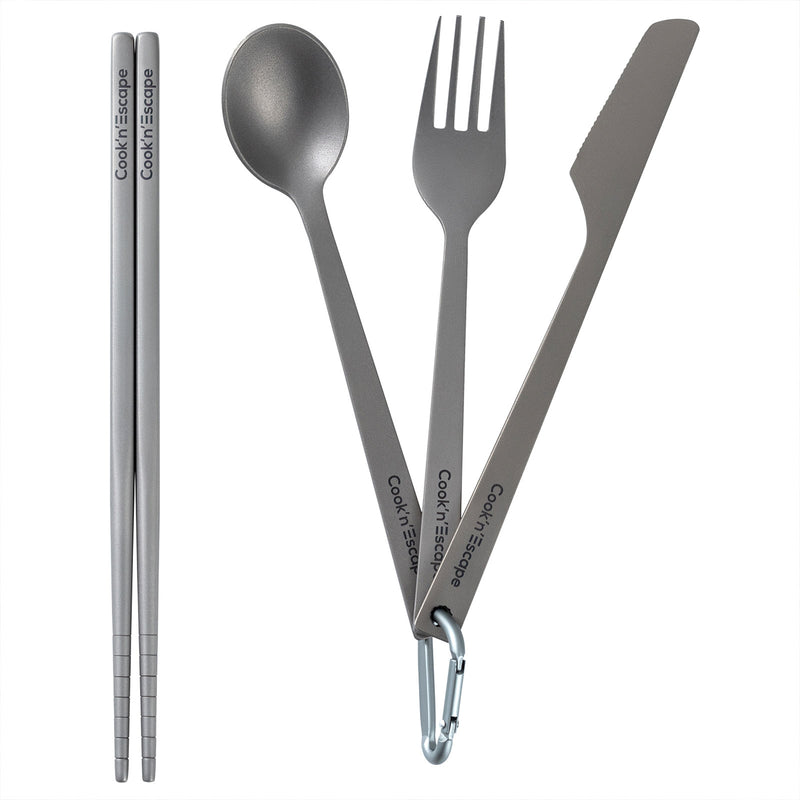 Load image into Gallery viewer, Cook'n'Escape 4-Piece Multi-function Titanium Durable Cutlery Set
