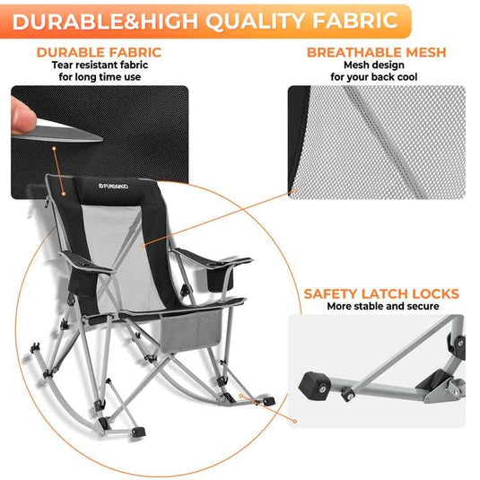 FUNDANGO Rocking Folding Chair Durable