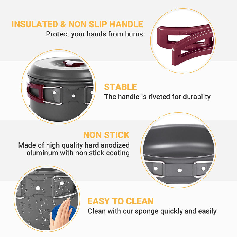 Load image into Gallery viewer, BULIN Camping Cookware Mess Kit
