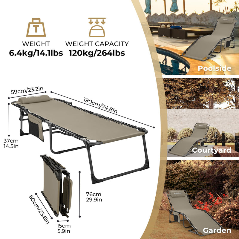 Load image into Gallery viewer, KingCamp 5 Position Outdoor Chaise Lounge Chair
