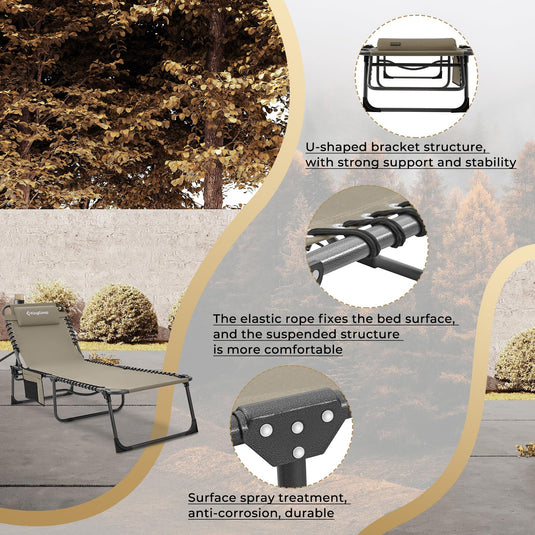 KingCamp BERLIN Outdoor Chaise Lounge Chair