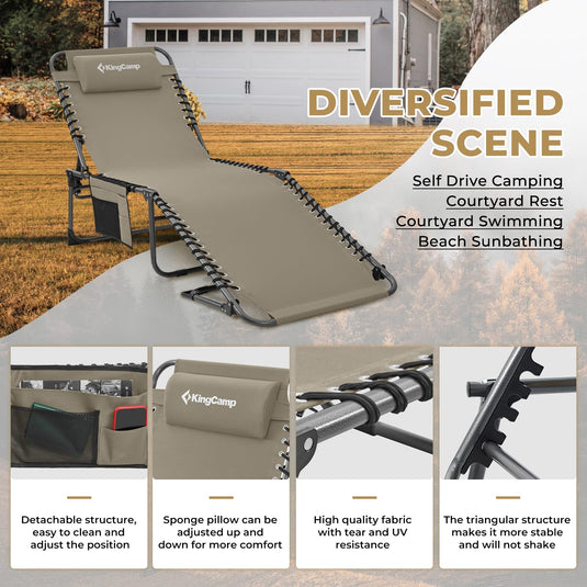 KingCamp BERLIN Outdoor Chaise Lounge Chair