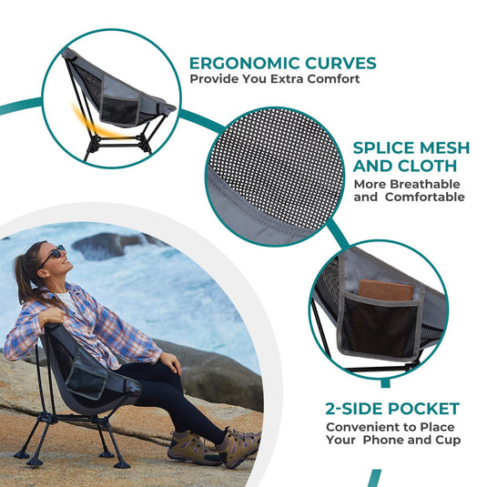 ATEPA Ultralight Square Tall Camping Chair