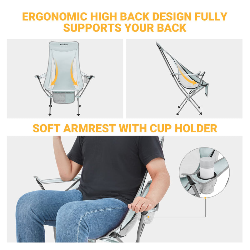 Load image into Gallery viewer, KingCamp CAMELLIA Ultralight High Back Camping Chair Ergonomic
