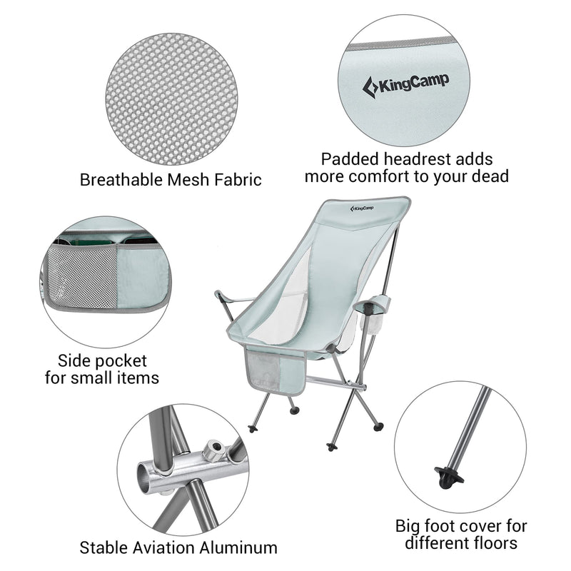 Load image into Gallery viewer, KingCamp CAMELLIA Ultralight High Back Camping Chair Ergonomic
