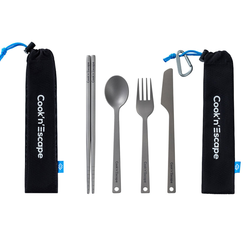 Load image into Gallery viewer, Cook'n'Escape 4-Piece Multi-function Titanium Durable Cutlery Set
