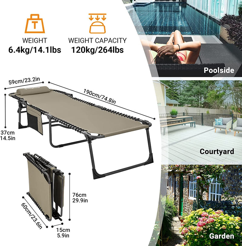 Load image into Gallery viewer, KingCamp BERLIN Classic Adjustable Cot Lounge Chair
