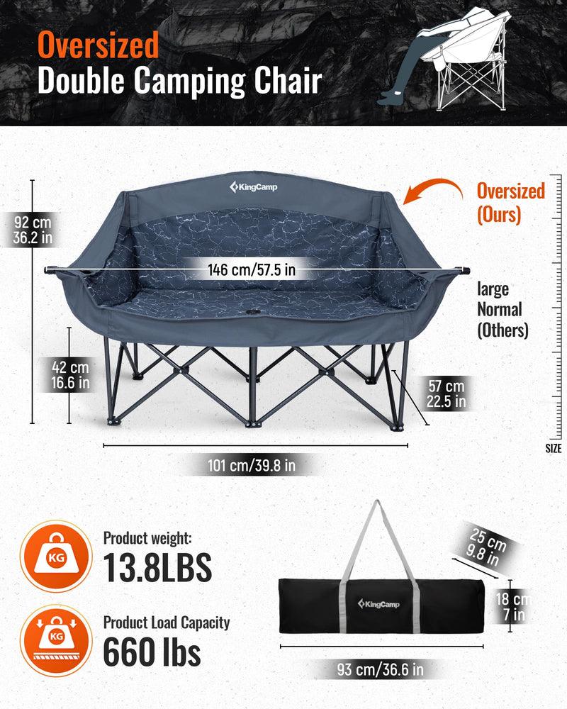Load image into Gallery viewer, KingCamp Oversize Double Camping Loveseat
