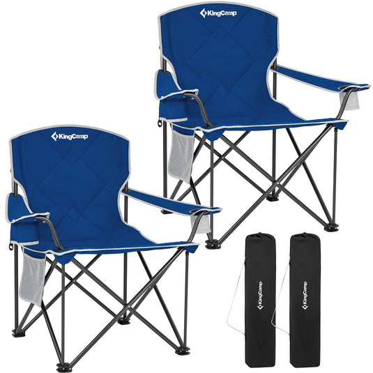 KingCamp Extra-Large Folding Camping Chair with Durable Non-Slip Foot Cover