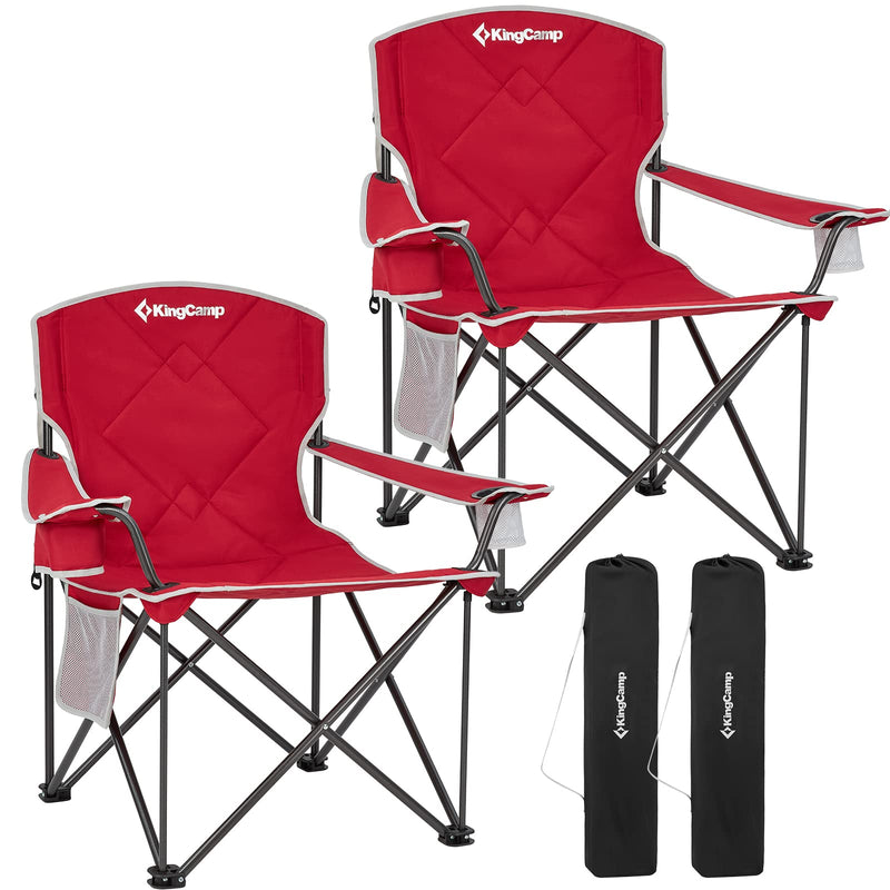 Load image into Gallery viewer, KingCamp Extra-Large Folding Camping Chair with Durable Non-Slip Foot Cover
