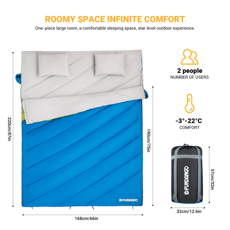 Load image into Gallery viewer, FUNDANGO COMFORT 250D Sleeping Bag-Envelope Double
