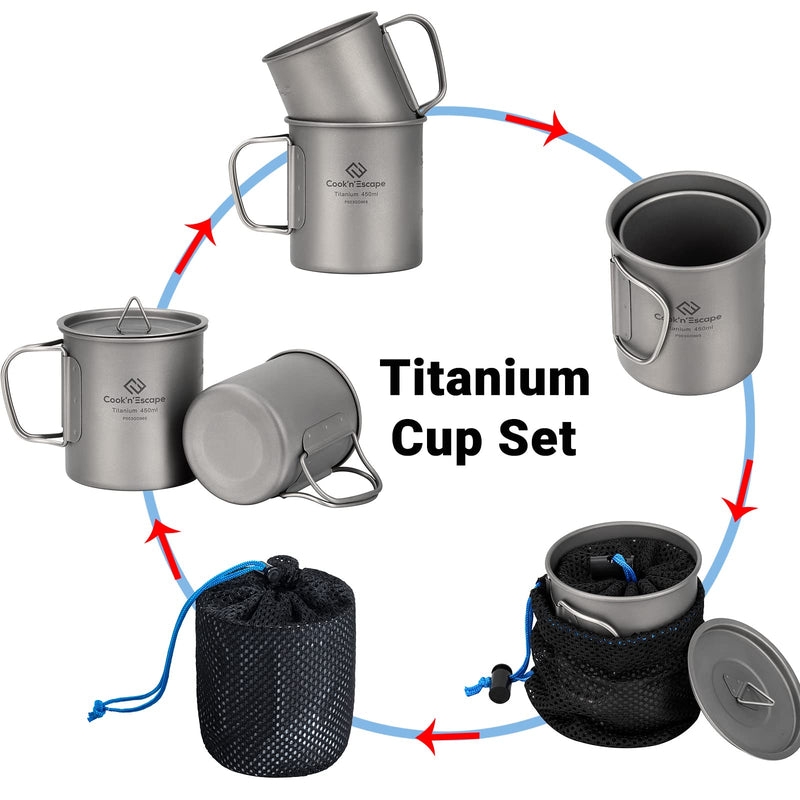 Load image into Gallery viewer, Cook&#39;n&#39;Escape 300ml+450ml Titanium Cup
