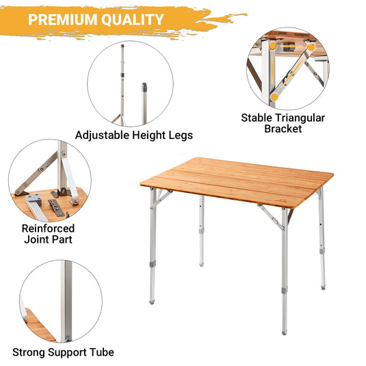 ATEPA BAMBOO 4-Folded Bamboo Table