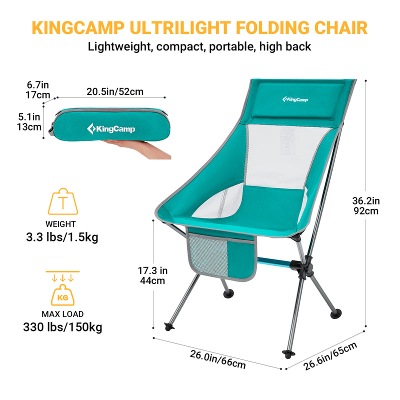 Load image into Gallery viewer, KingCamp Ultralight Highback Camping Chair
