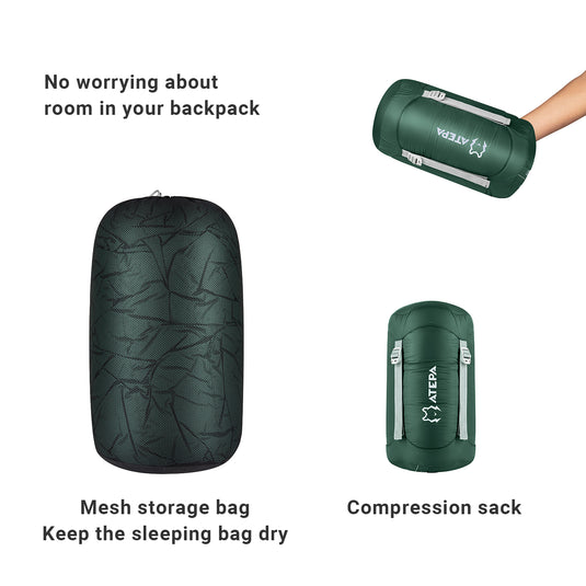 ATEPA DENALI 320 Down Sleeping Bag-Mummy Green