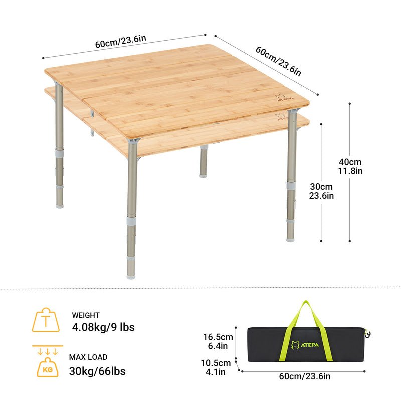 Load image into Gallery viewer, ATEPA BAMBOO 4-Folded Bamboo Table

