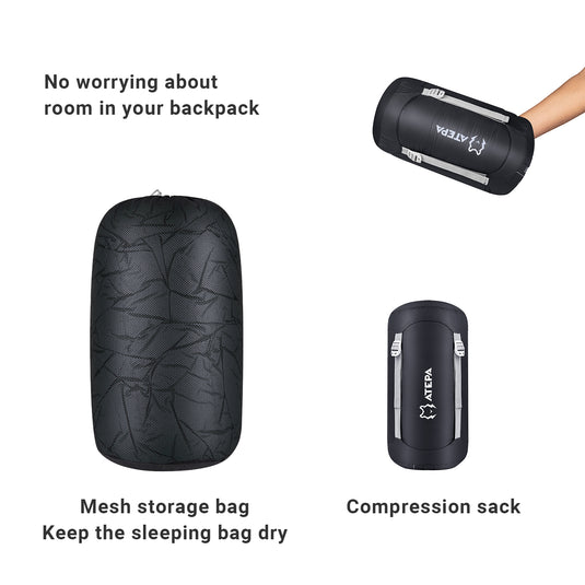 ATEPA DENALI 320 Down Sleeping Bag-Mummy Black