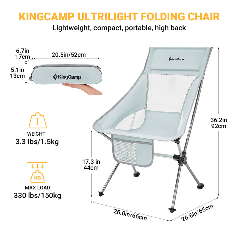 Load image into Gallery viewer, KingCamp Ultralight Highback Camping Chair
