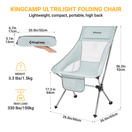 KingCamp Ultralight Highback Camping Chair