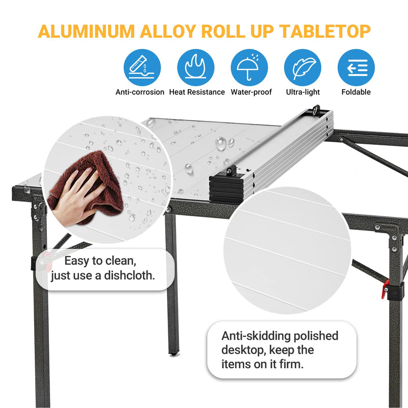Load image into Gallery viewer, KingCamp Aluminum Camping Table Roll Up Tabletop
