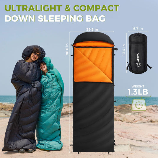ATEPA Ultralight Coldmaster Down Sleeping Bag Compact