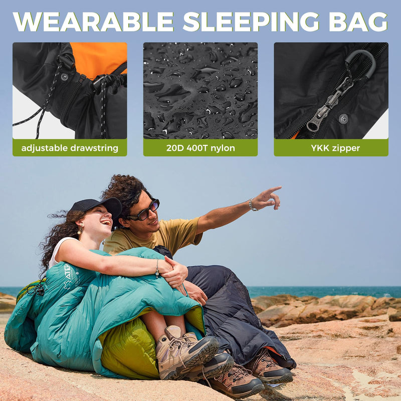 Load image into Gallery viewer, ATEPA Ultralight Coldmaster Down Sleeping Bag Adjustable Drawstring

