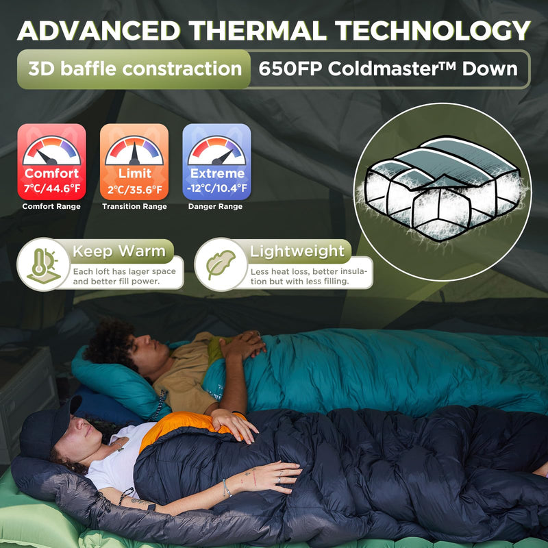 Load image into Gallery viewer, ATEPA Ultralight Coldmaster Down Sleeping Bag Keep Warm
