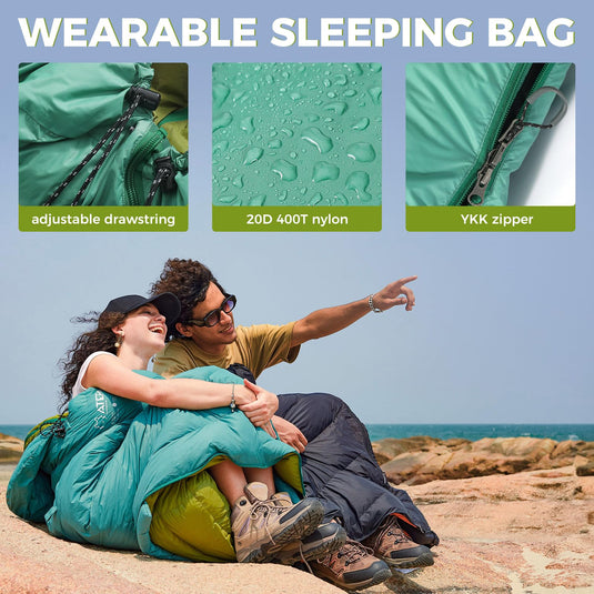 ATEPA Ultralight Coldmaster Down Sleeping Bag Wearable Sleeping Bag