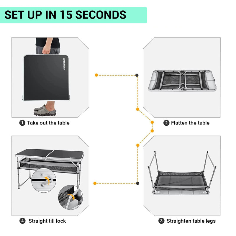 Load image into Gallery viewer, FUNDANGO Mdf 12060 Folding Table with Storage Cabinet
