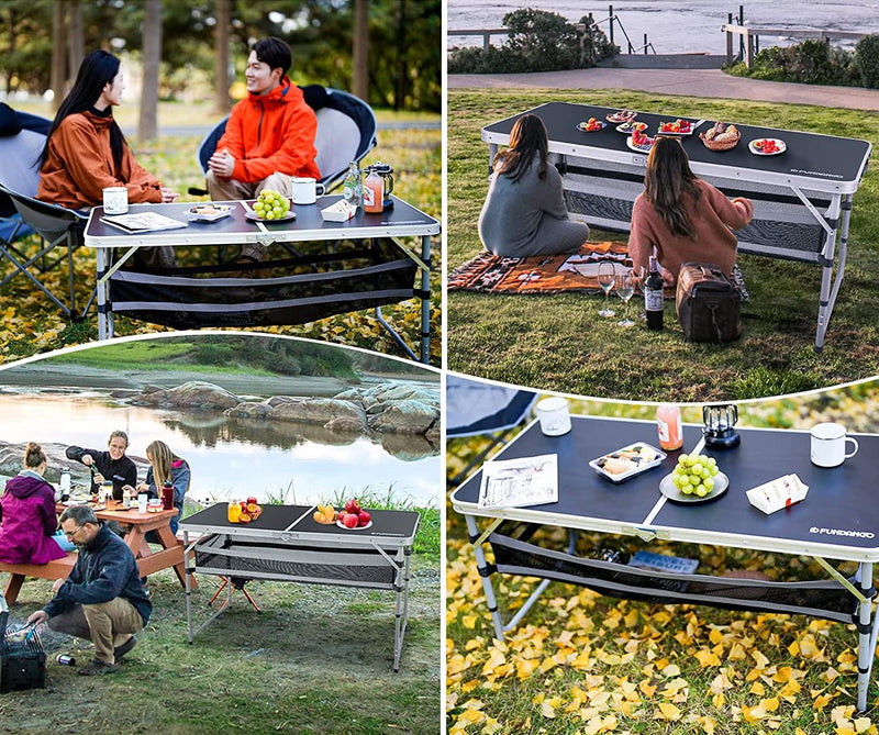 Load image into Gallery viewer, FUNDANGO Mdf 12060 Folding Table with Storage Cabinet
