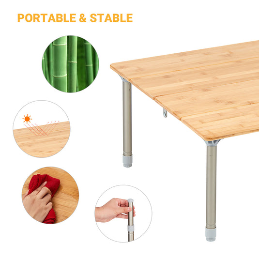 ATEPA BAMBOO 4-Folded Bamboo Table