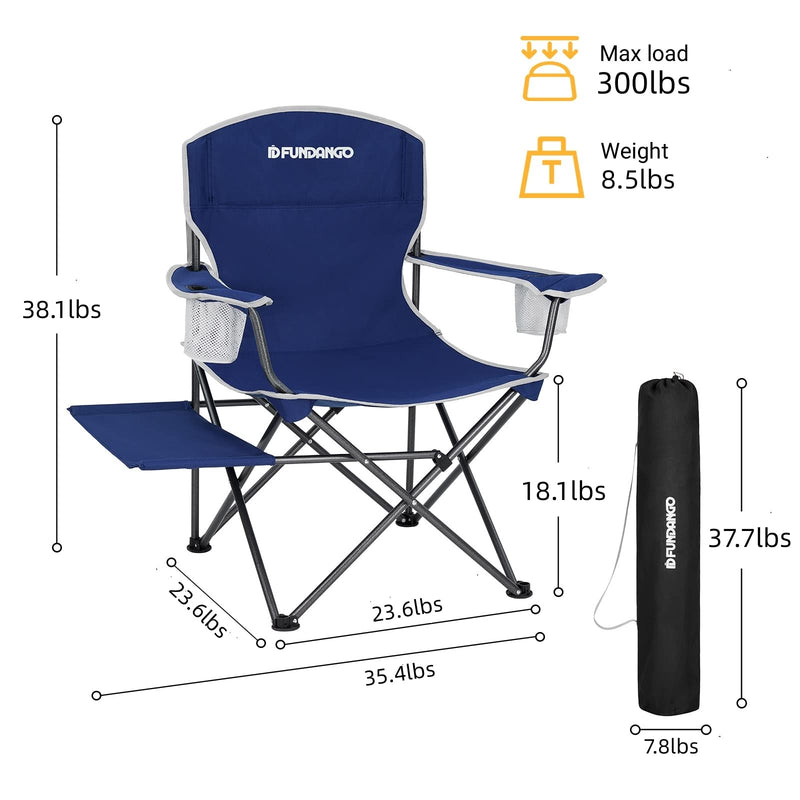 Load image into Gallery viewer, FUNDANGO Arm Chiar Plus Spacious Armchair Folding Camping Chair Strong and Stable
