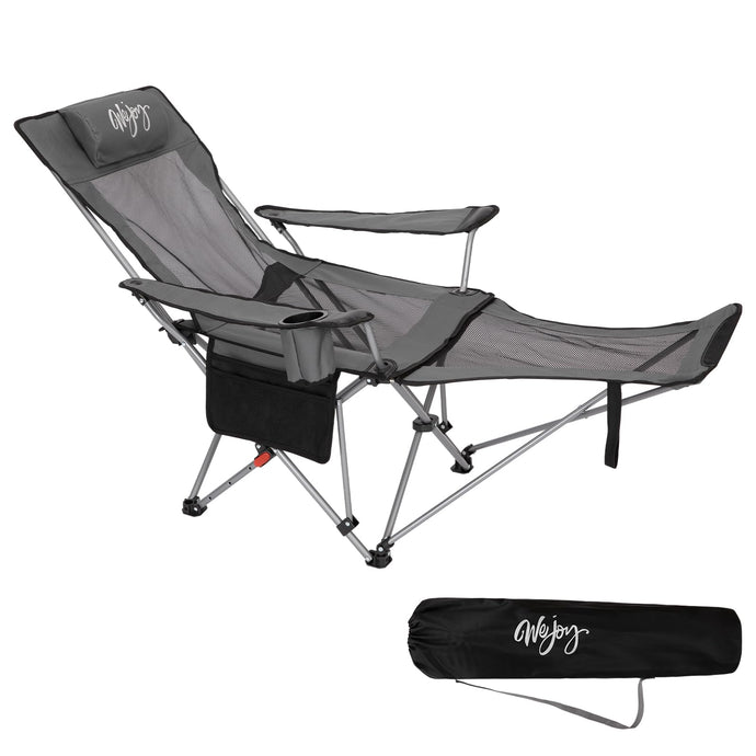 WEJOY 4-Position Reclining Camp Chair Grey