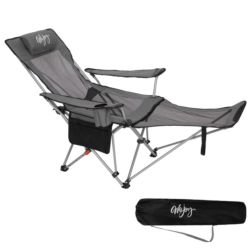 Load image into Gallery viewer, WEJOY 4-Position Reclining Camp Chair Grey

