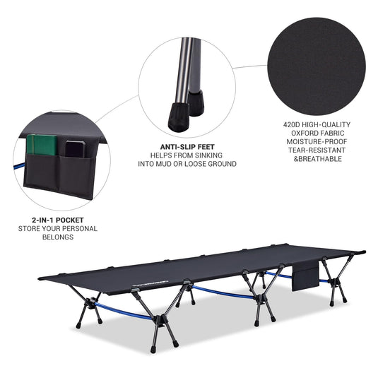 FUNDANGO Aluminum Folding Cot H