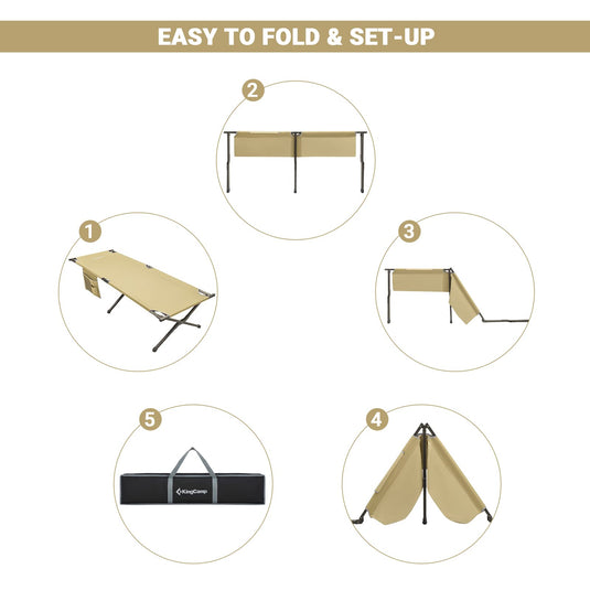 KingCamp BANYAN Steel Army Cot L Family Comfort Bed