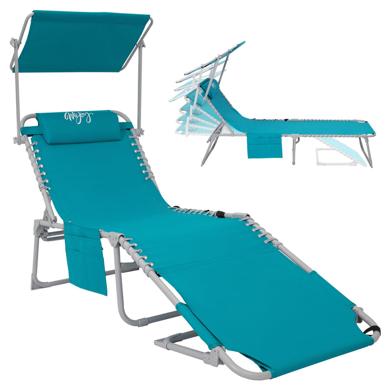 Load image into Gallery viewer, WEJOY Outdoor Patio Chaise Lounge Beach Chair – 5-Position Adjustable Recliner Cyan
