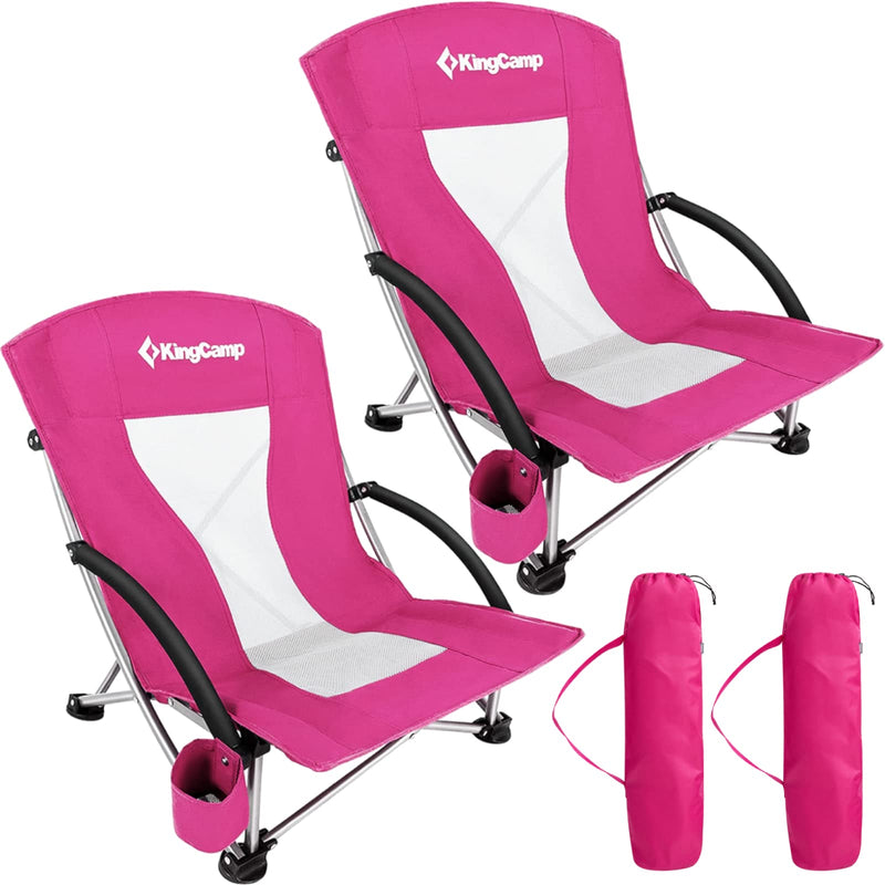 Load image into Gallery viewer, KingCamp Low Back Lightweight Strong Stable Folding Beach Chair 2-piece Set
