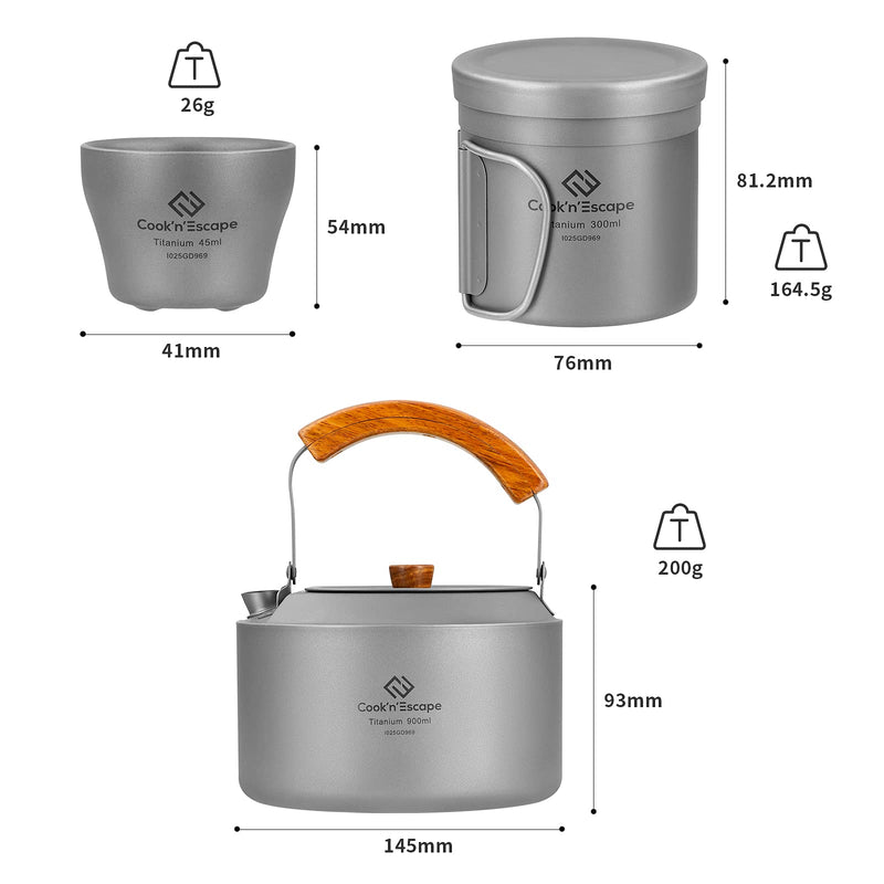 Load image into Gallery viewer, Cook&#39;n&#39;Escape Polar Night Coffee-Tea Set Pro Titanium Coffee-Tea Set
